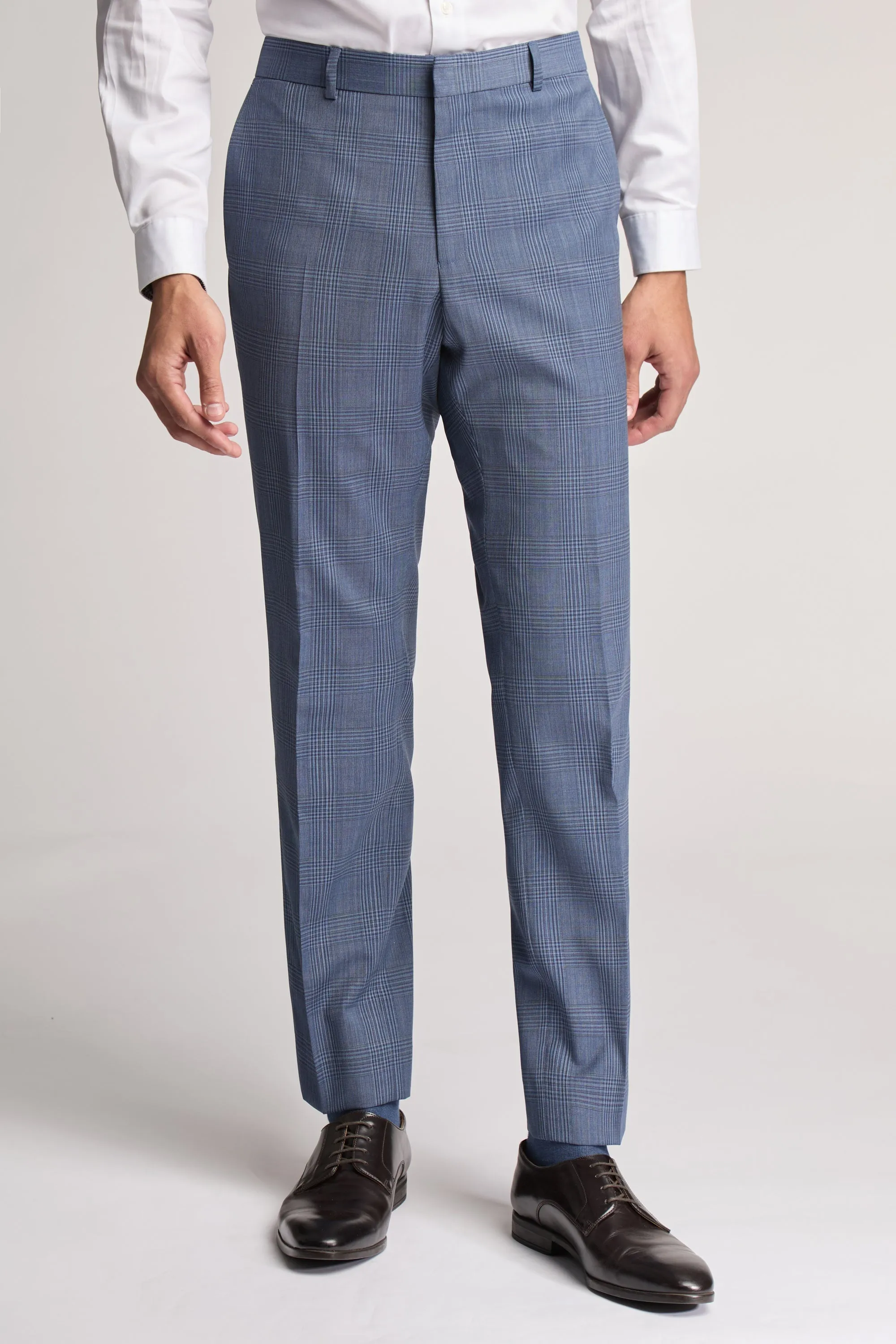 Airforce Blue Large Check Trouser Blue