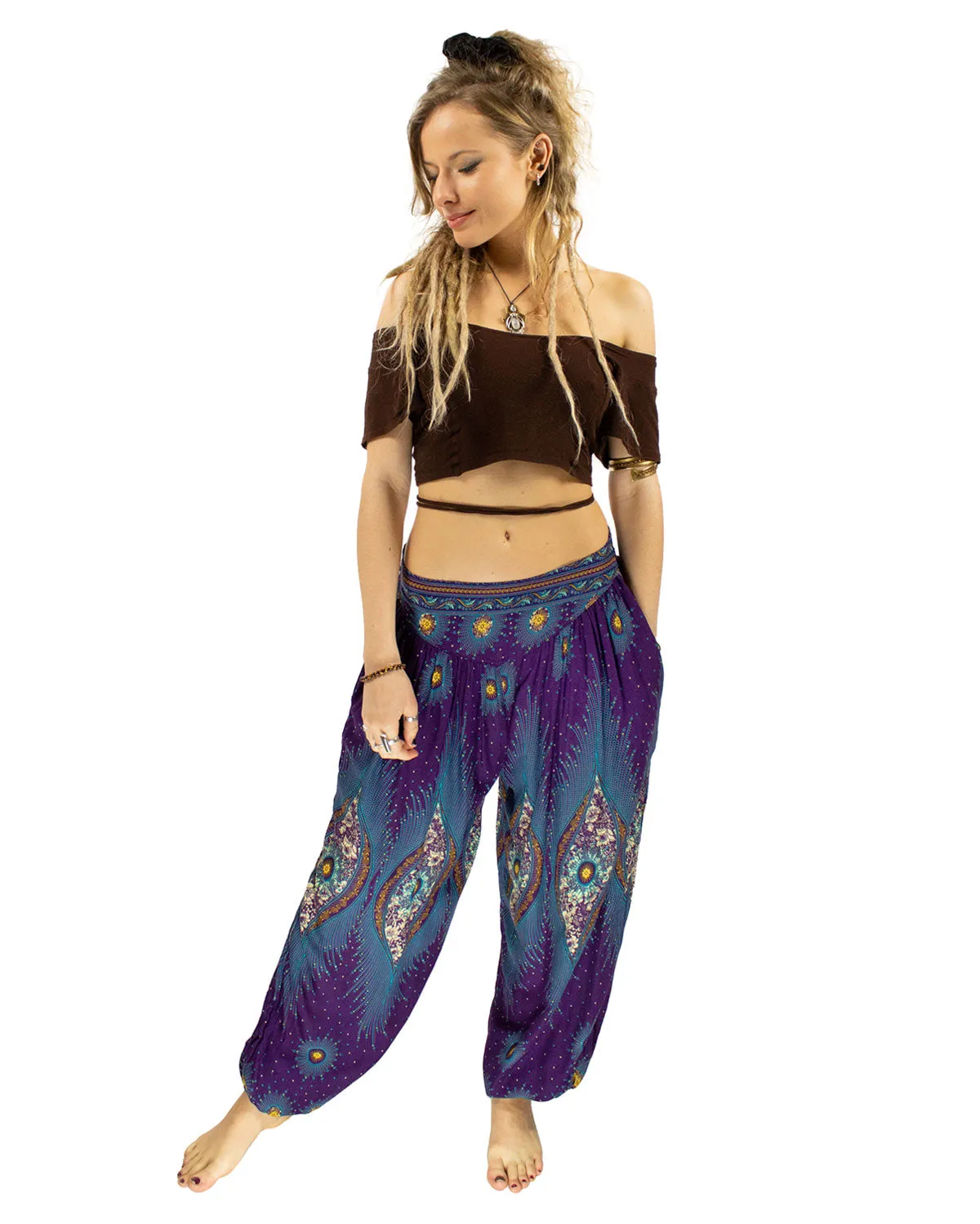 ALADDIN HAREM HIGH CROTCH PANTS PURPLE