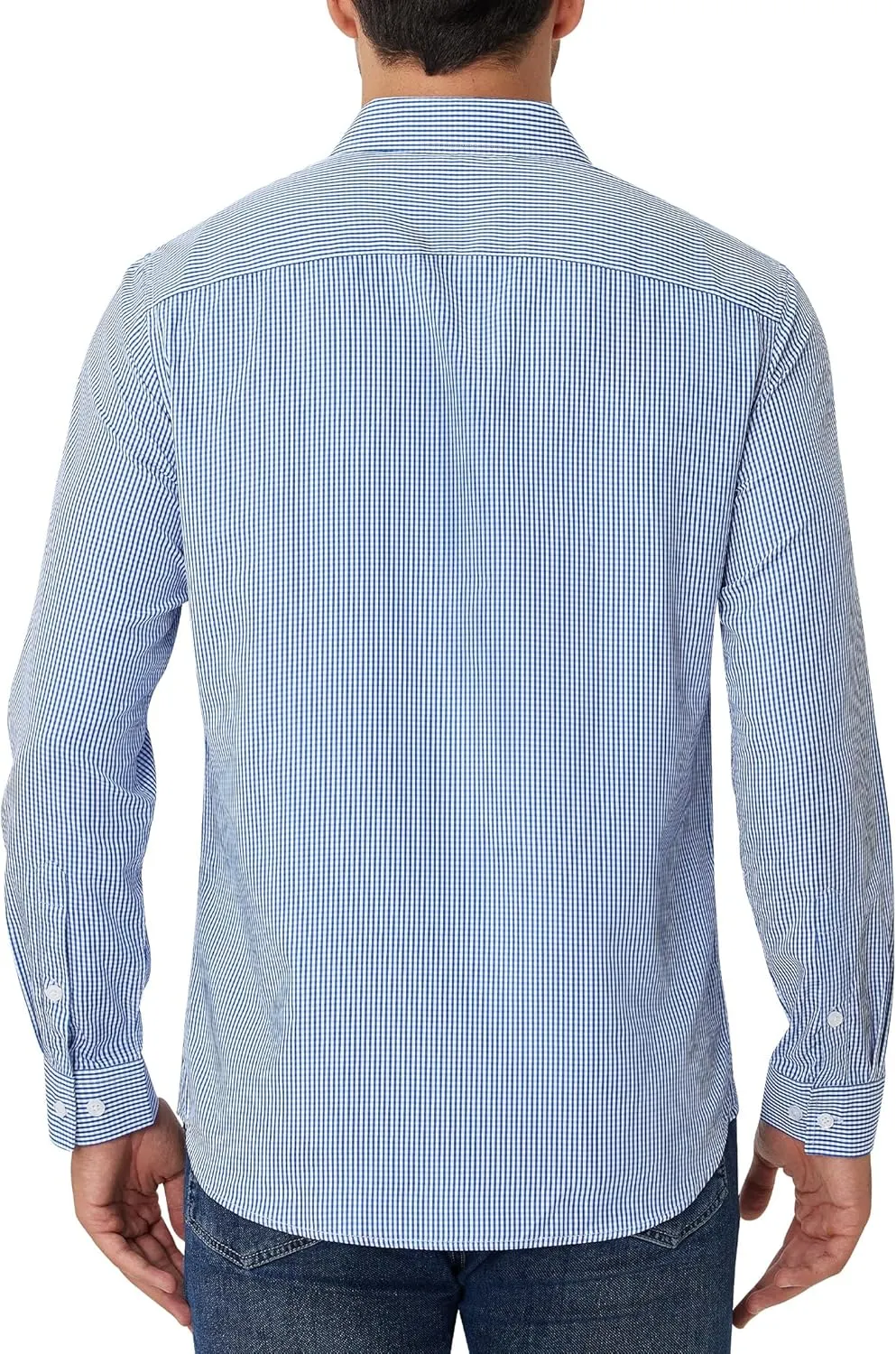 Alimens & Gentle Men's Plaid Button Down Shirt Long Sleeve Dress Shirt Regular Fit Business Casual Gingham Shirts