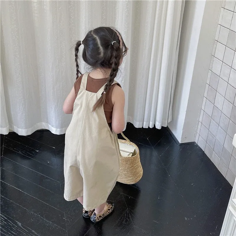Baby Kid Girls Solid Color Rompers