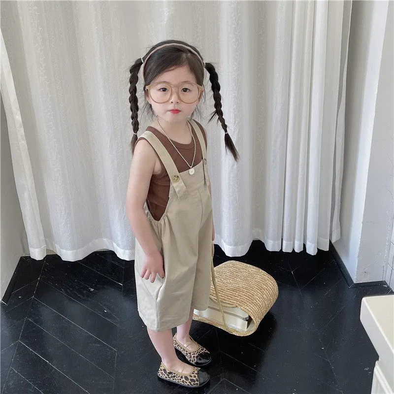 Baby Kid Girls Solid Color Rompers