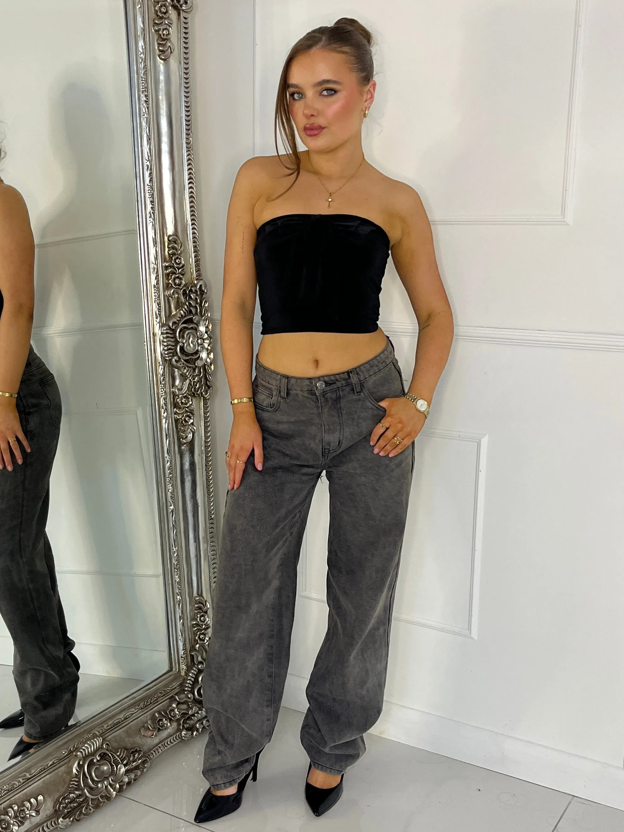 Bandeau Bow Top - Black