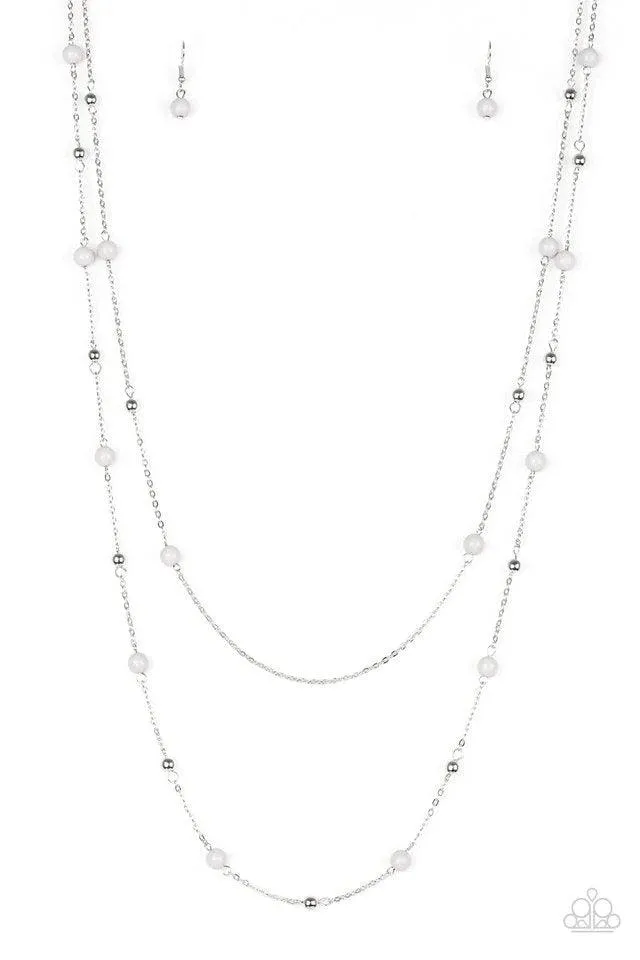 Beach Party Pageant Silver Necklace - Paparazzi Accessories