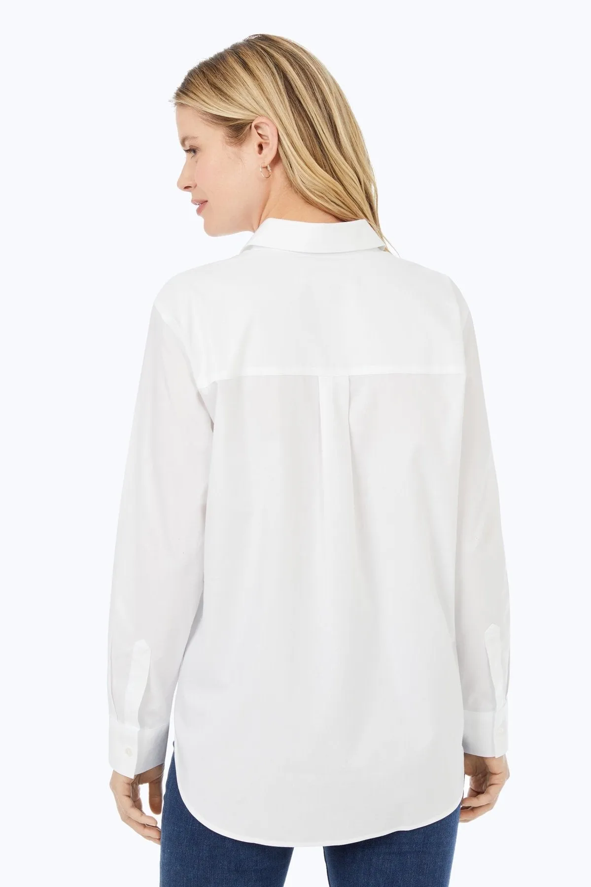 Boyfriend Pinpoint No Iron Long Sleeve Tunic