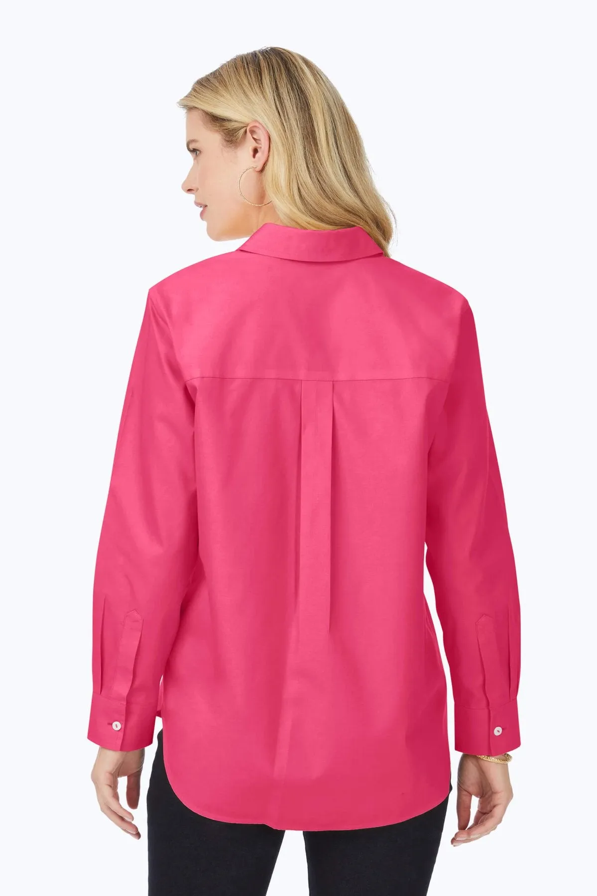Boyfriend Pinpoint No Iron Long Sleeve Tunic