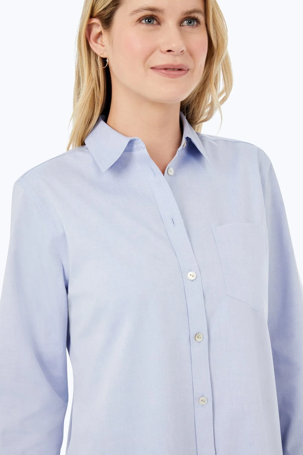 Boyfriend Pinpoint No Iron Long Sleeve Tunic