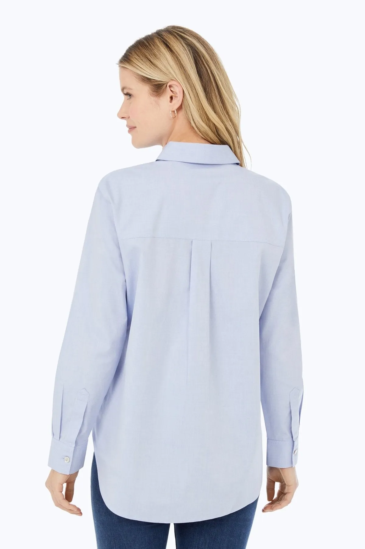 Boyfriend Pinpoint No Iron Long Sleeve Tunic