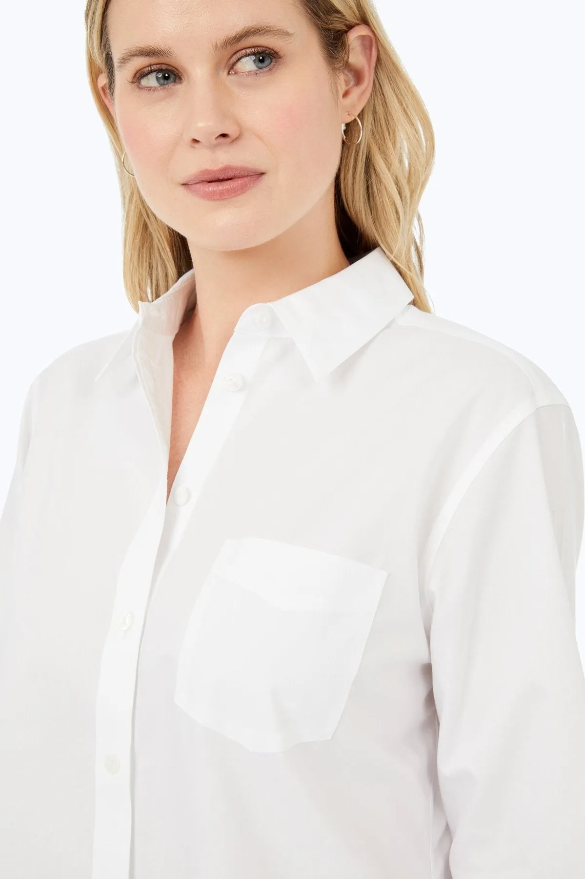 Boyfriend Pinpoint No Iron Long Sleeve Tunic