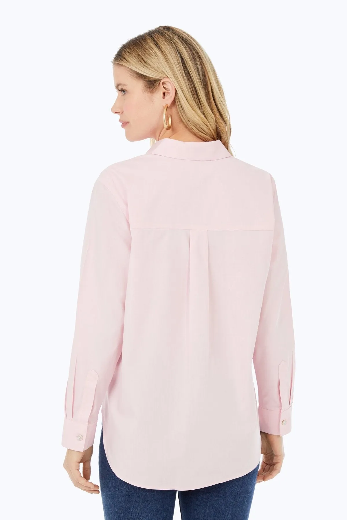 Boyfriend Pinpoint No Iron Long Sleeve Tunic