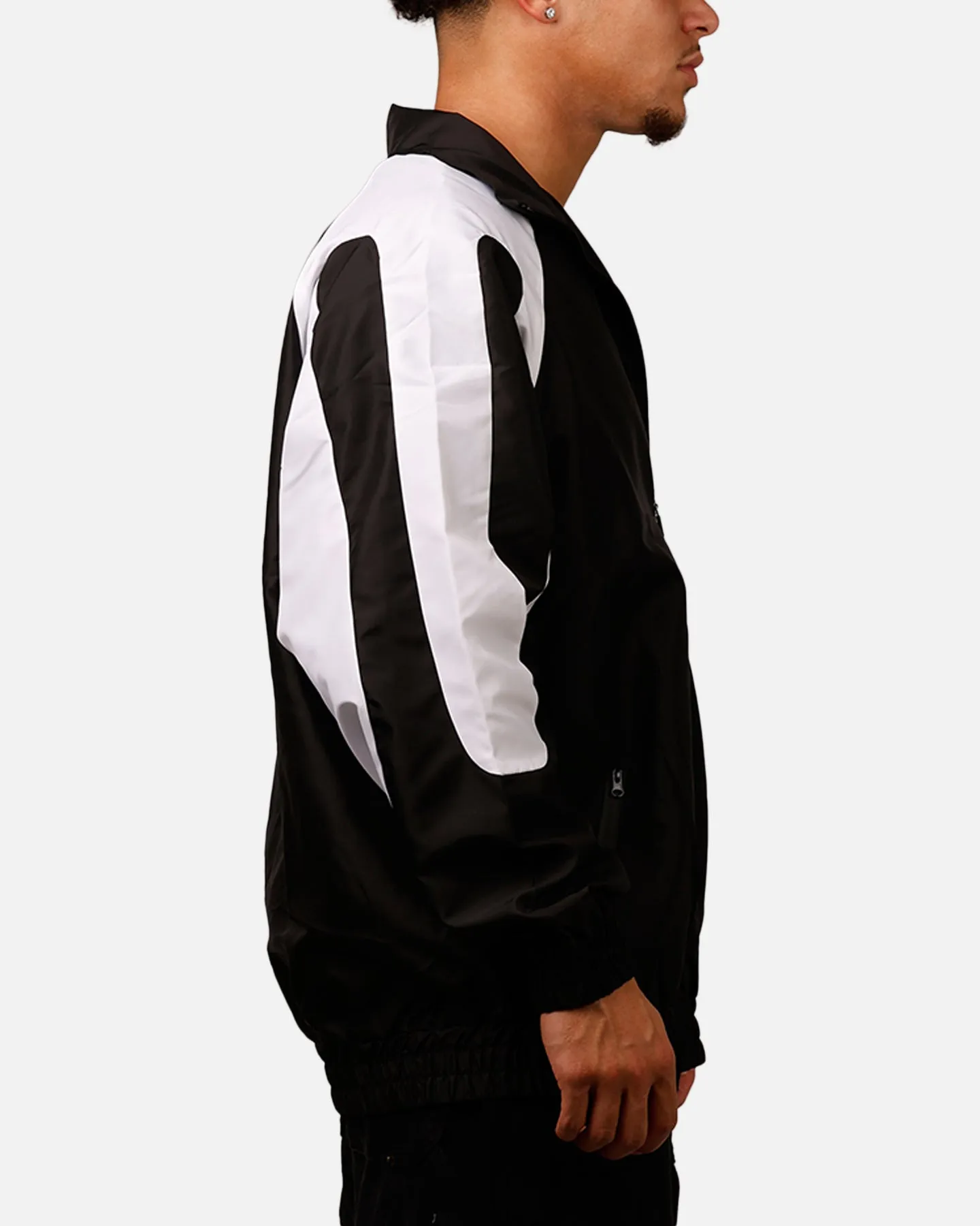 Black and White Carre Empire Panelled Jacket: Optimize the title to return it to English, requiring modifiers.
