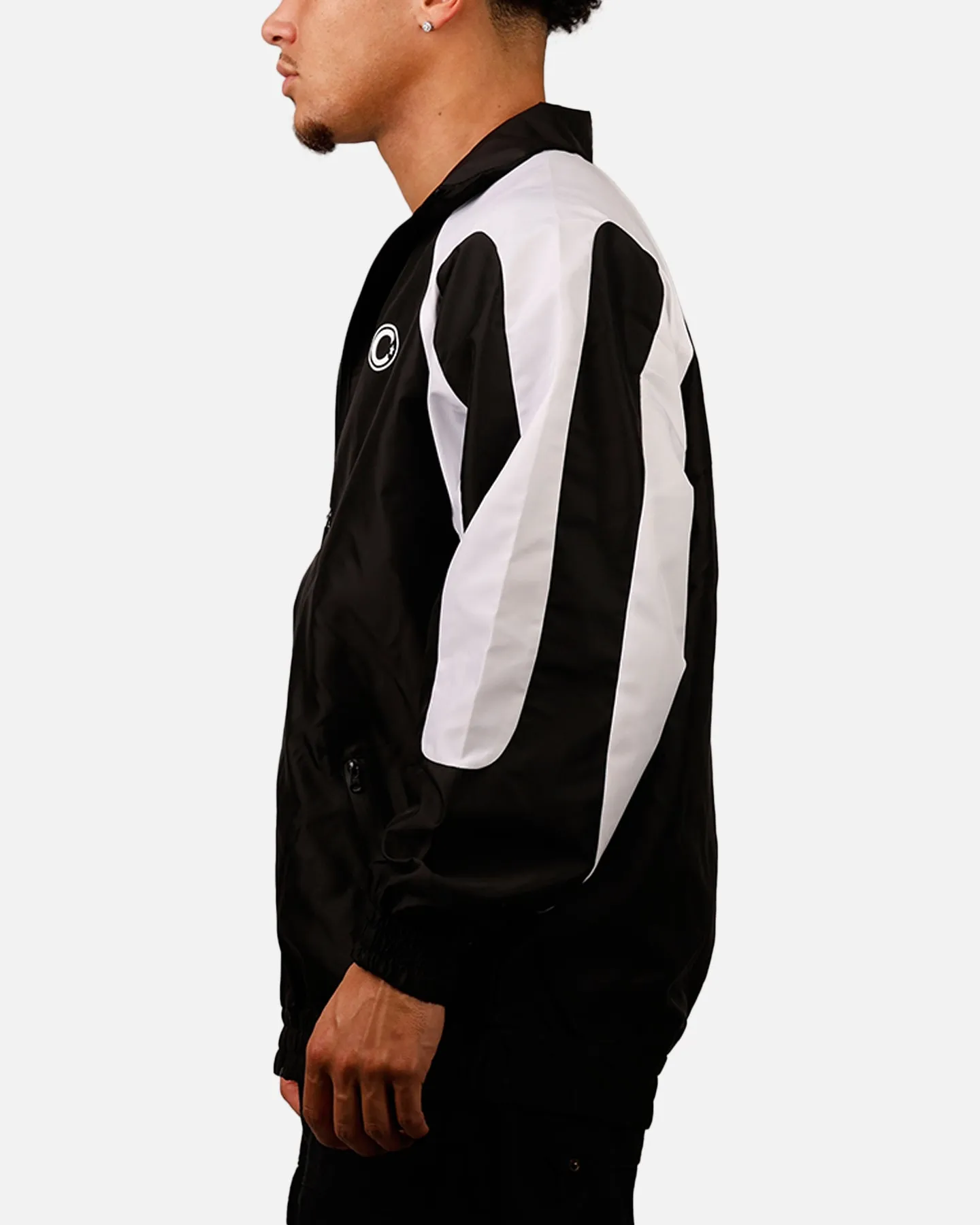 Black and White Carre Empire Panelled Jacket: Optimize the title to return it to English, requiring modifiers.