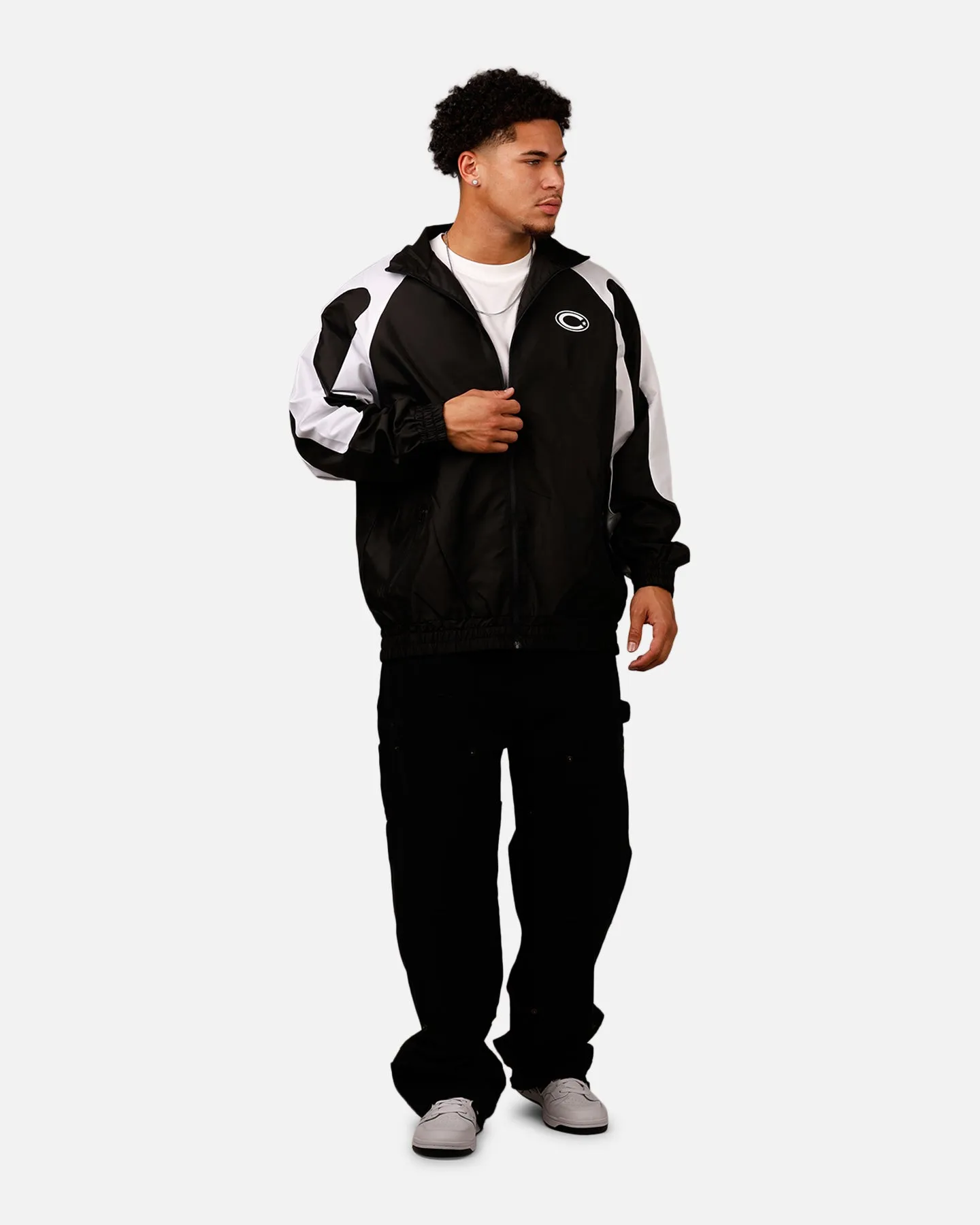 Black and White Carre Empire Panelled Jacket: Optimize the title to return it to English, requiring modifiers.