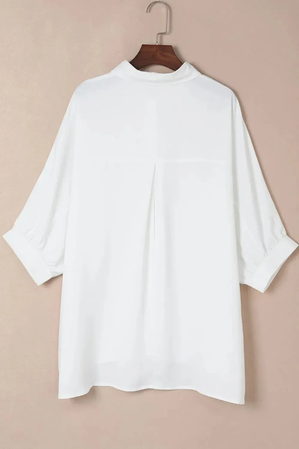 Collared Neck Three-Quarter Sleeve Shirt for Women