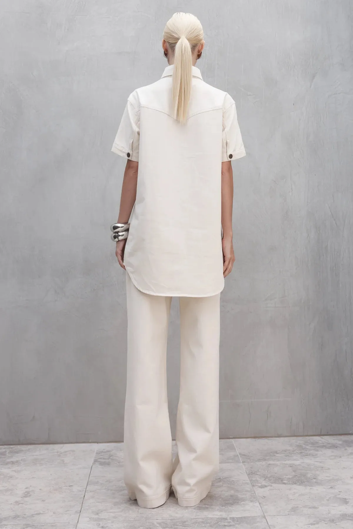 Cream Denim Shirt