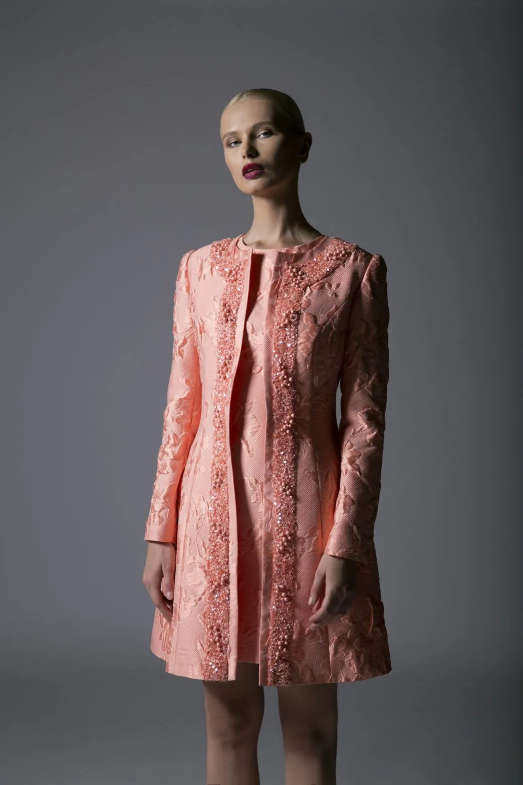 EMBROIDERED JACKET DRESS
