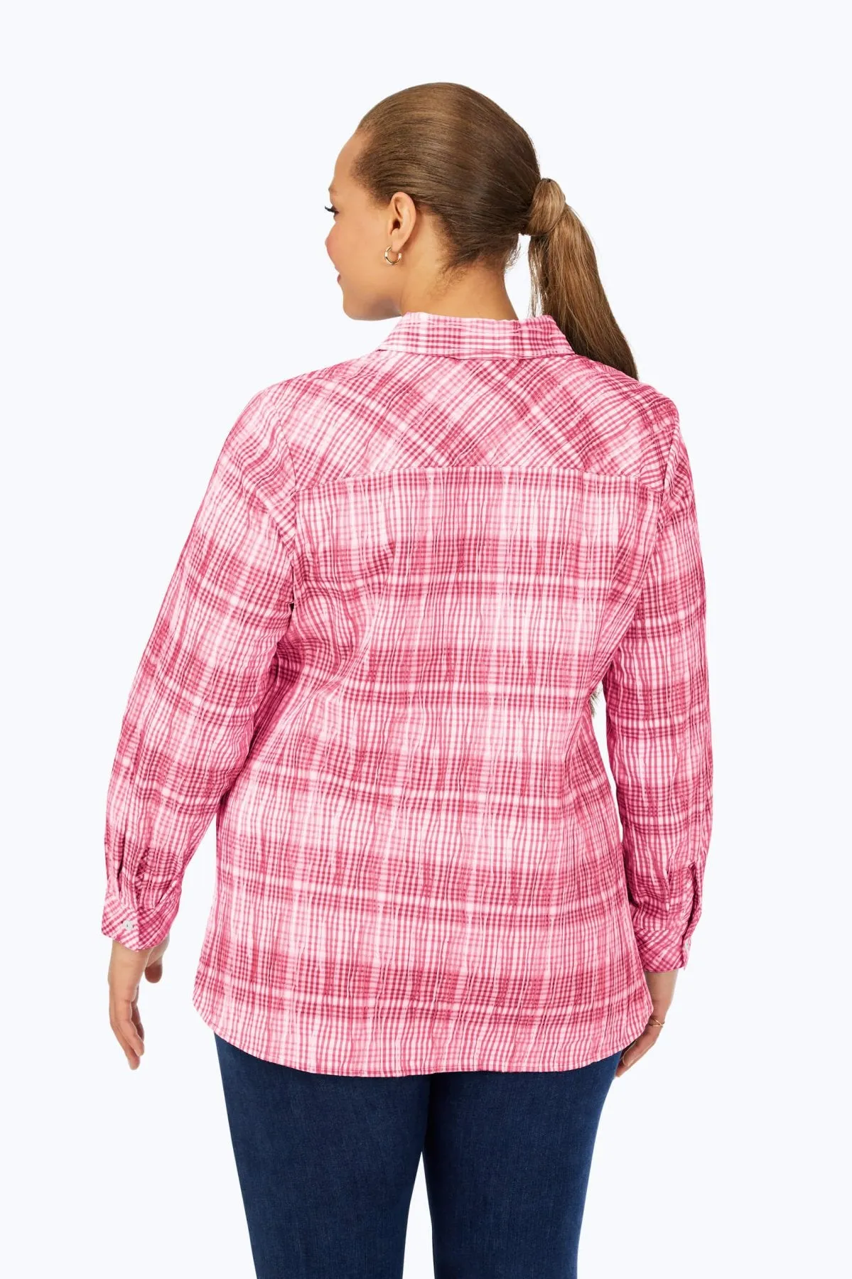 Germaine Plus Purely Plaid Crinkle Tunic