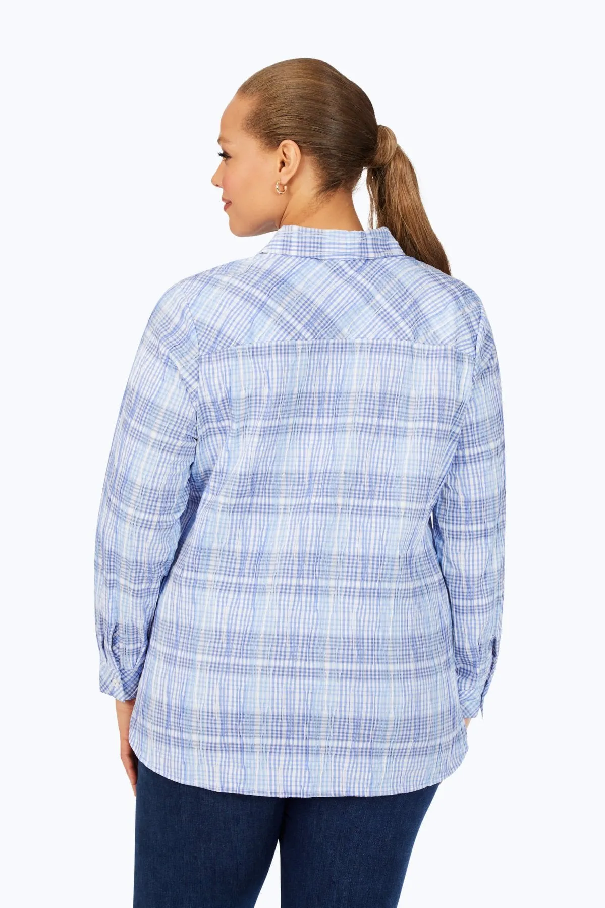 Germaine Plus Purely Plaid Crinkle Tunic