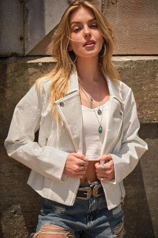 Glam Rhinestone Studded Stretch Jacket