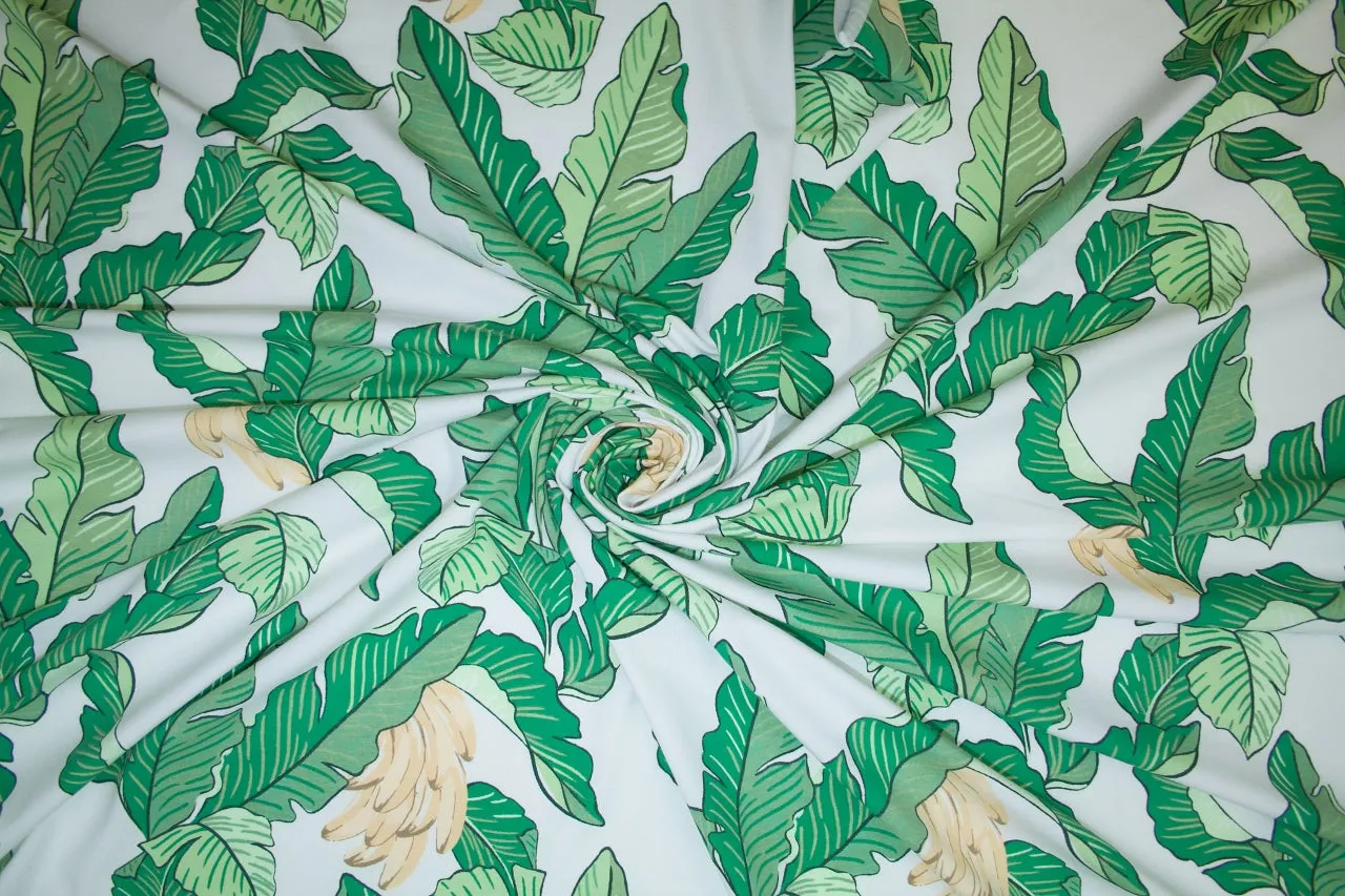 Going Bananas Organic Cotton Jersey - Greens/Yellows/White