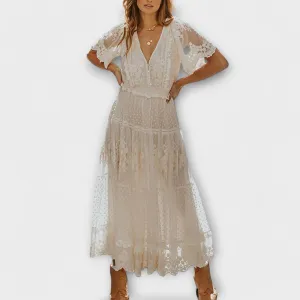 Hikari Lace Midi Dress