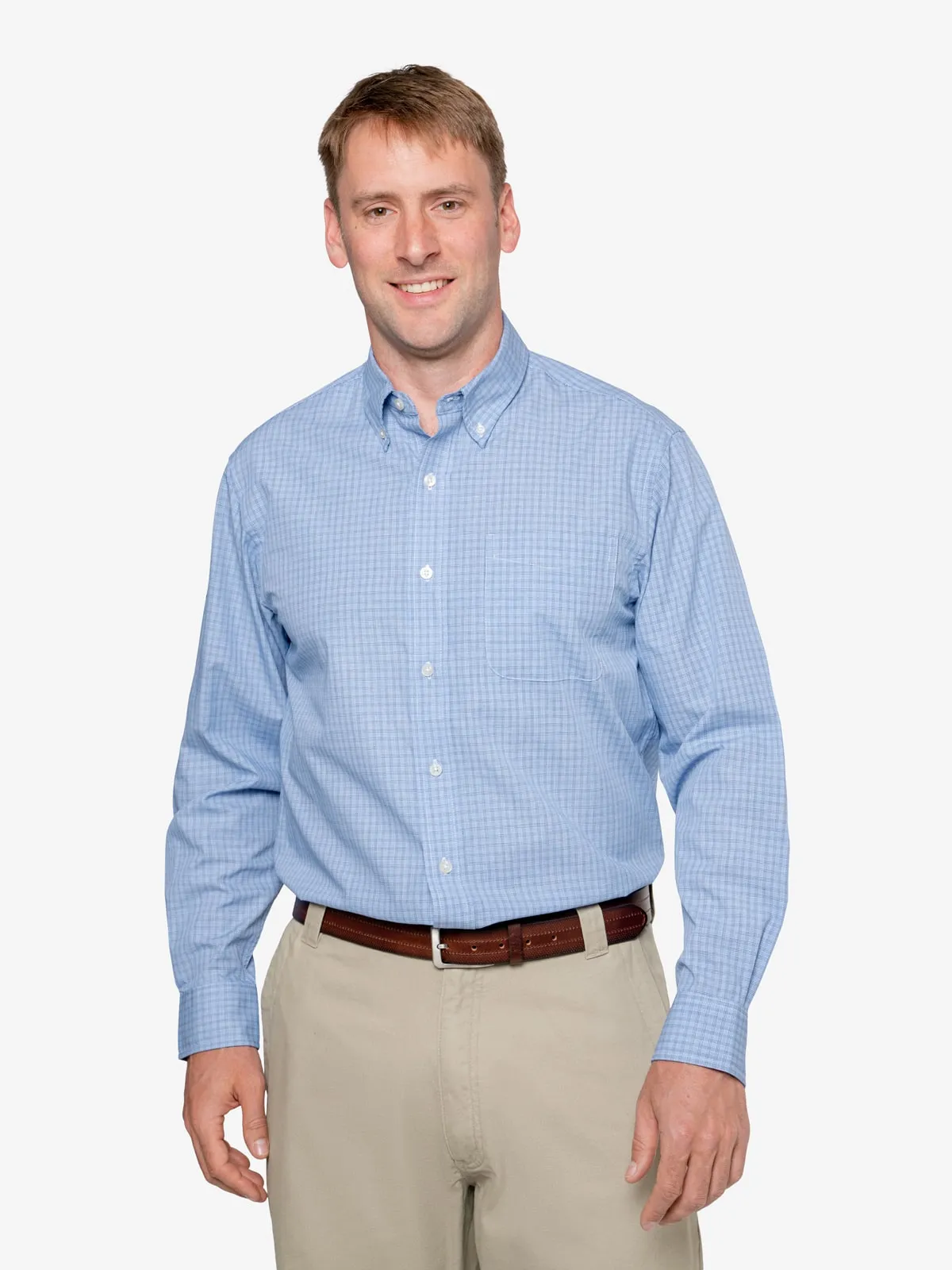 Insect Shield Men's Mini-Plaid Wrinkle-Resistant Shirt