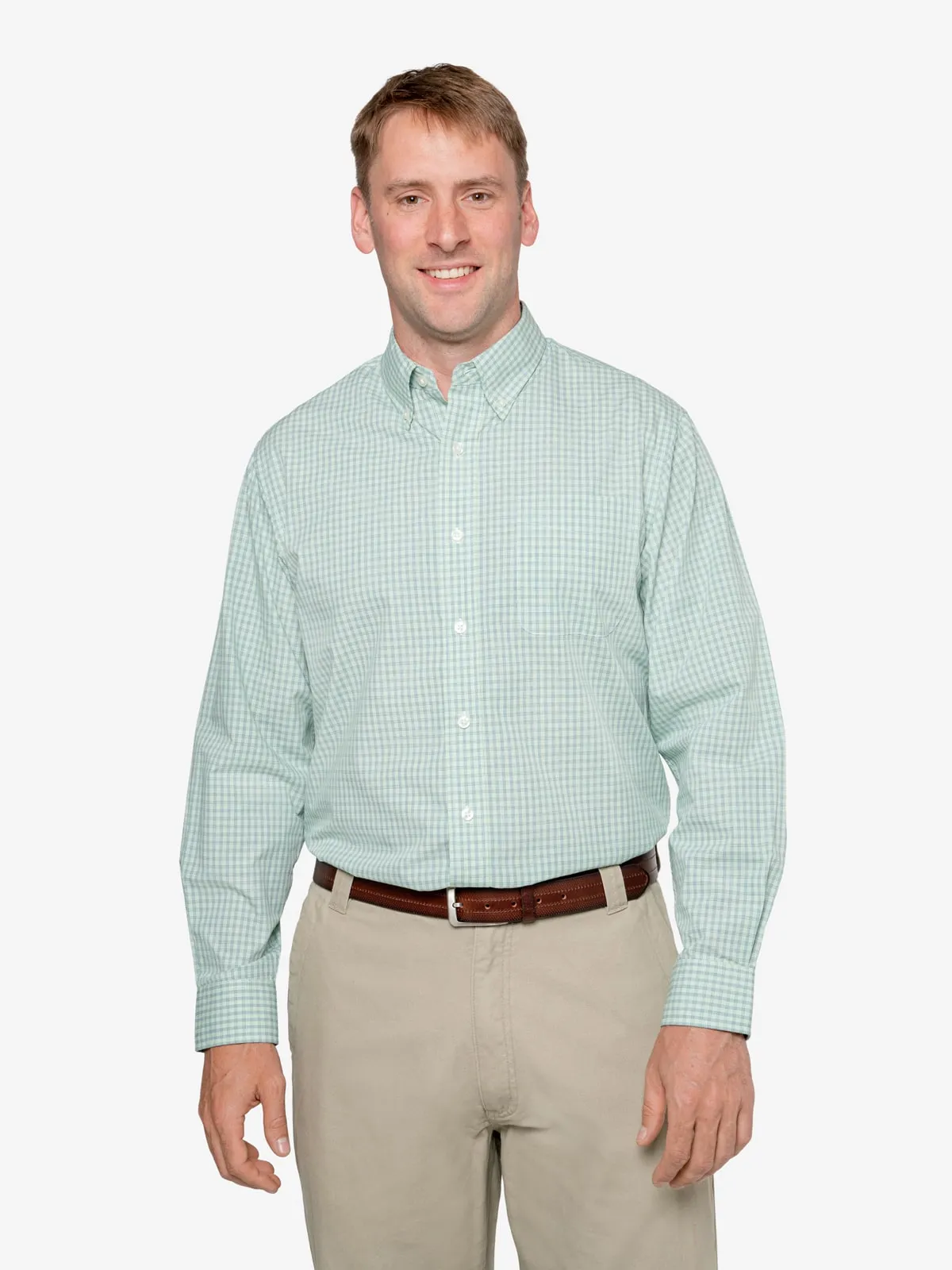 Insect Shield Men's Mini-Plaid Wrinkle-Resistant Shirt