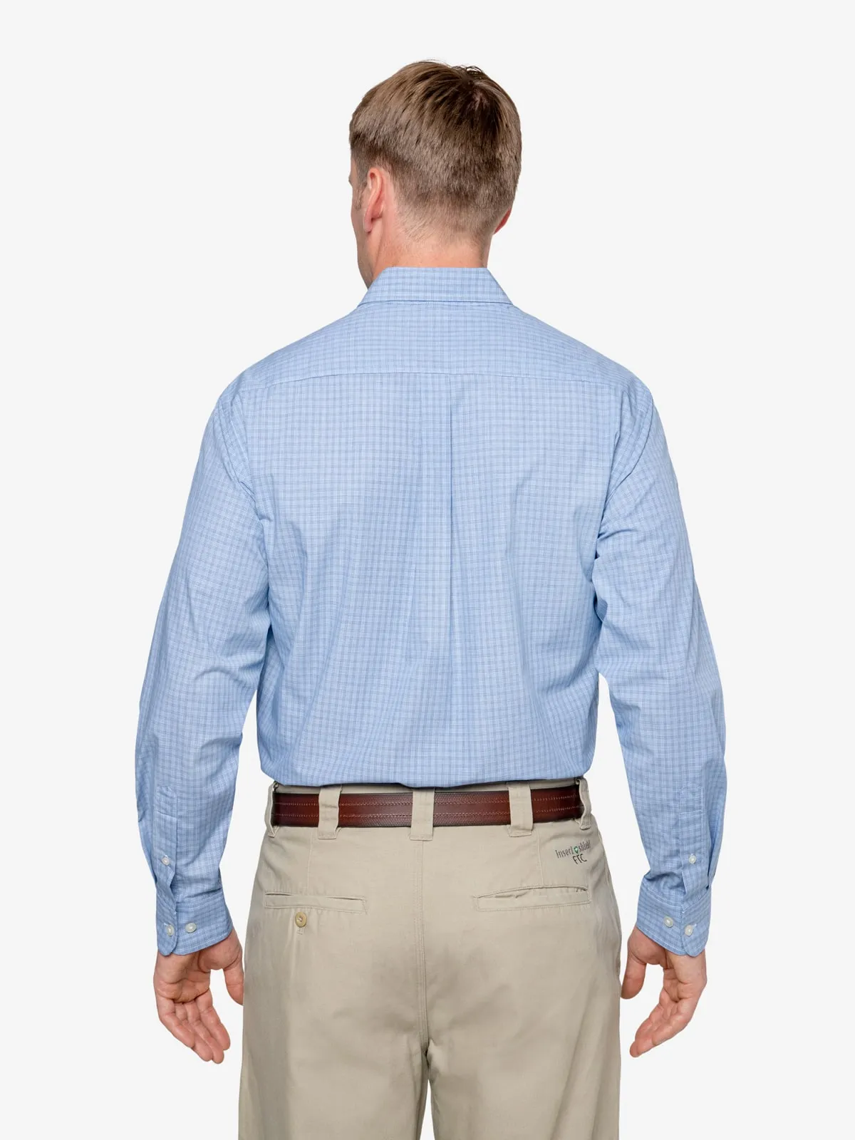 Insect Shield Men's Mini-Plaid Wrinkle-Resistant Shirt