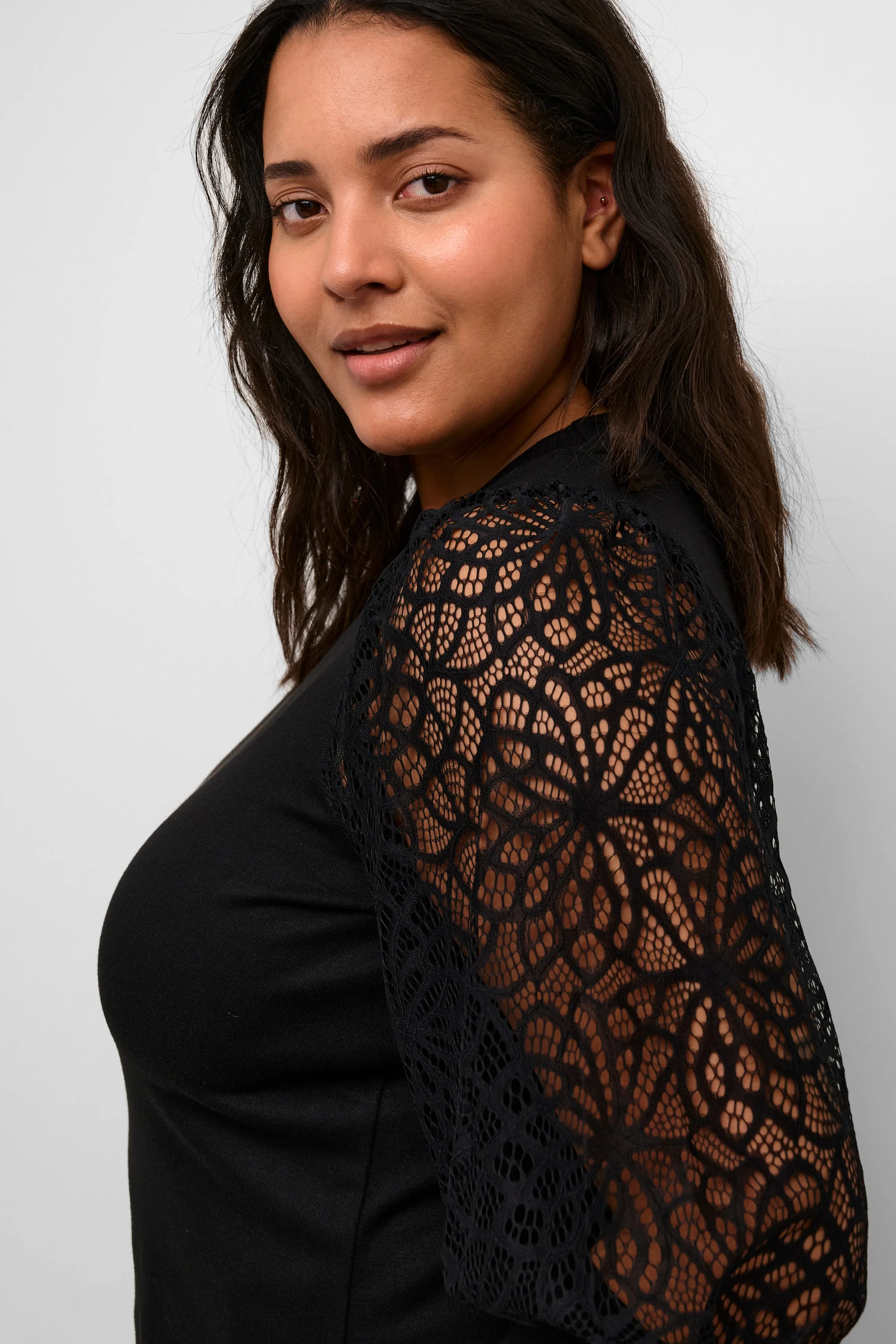 Kaffe Curve Bella Lace Top in Black