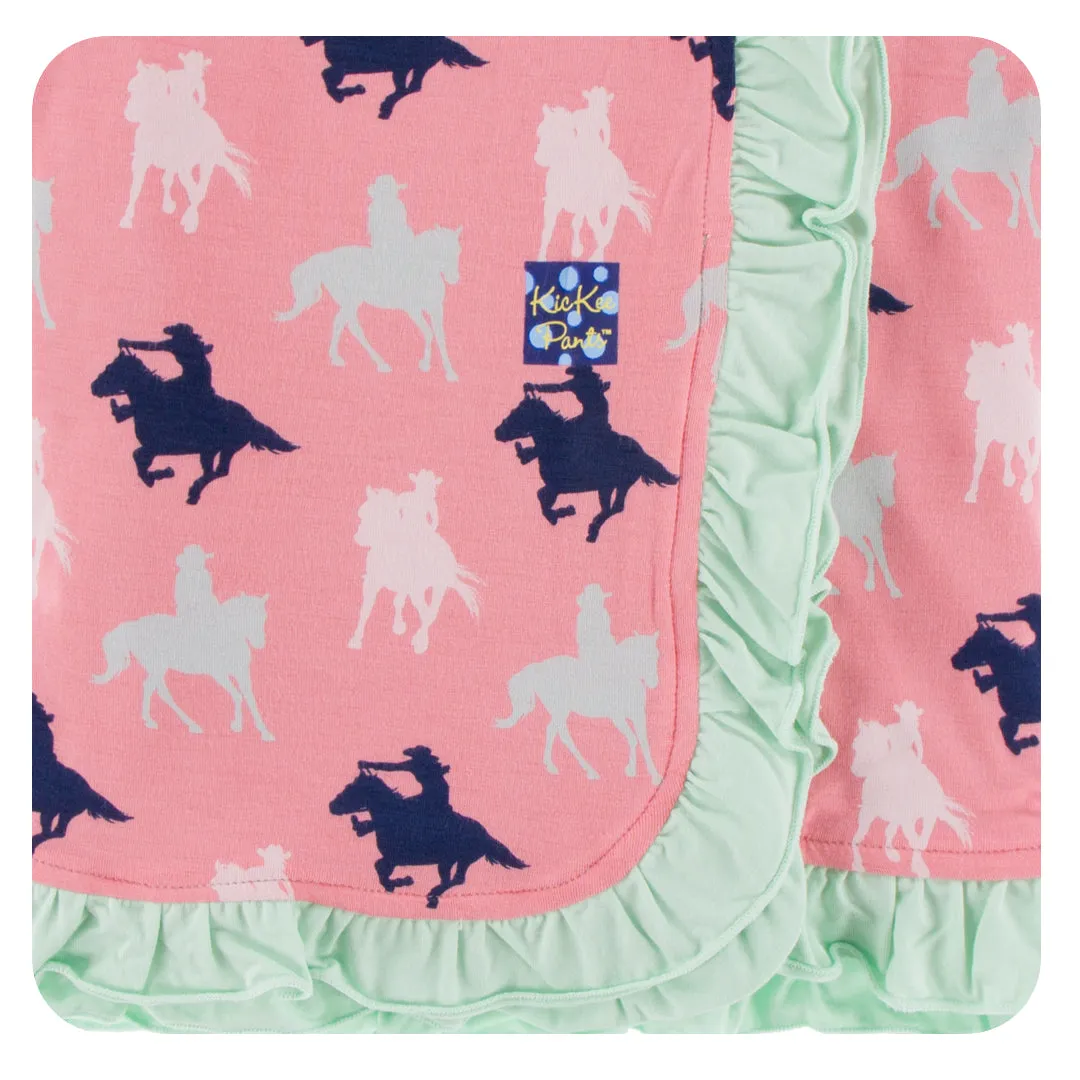 KicKee Pants Strawberry Cowgirl Ruffle Stroller Blanket
