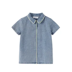 Limonana Light Denim With Yellow Piping Shirt