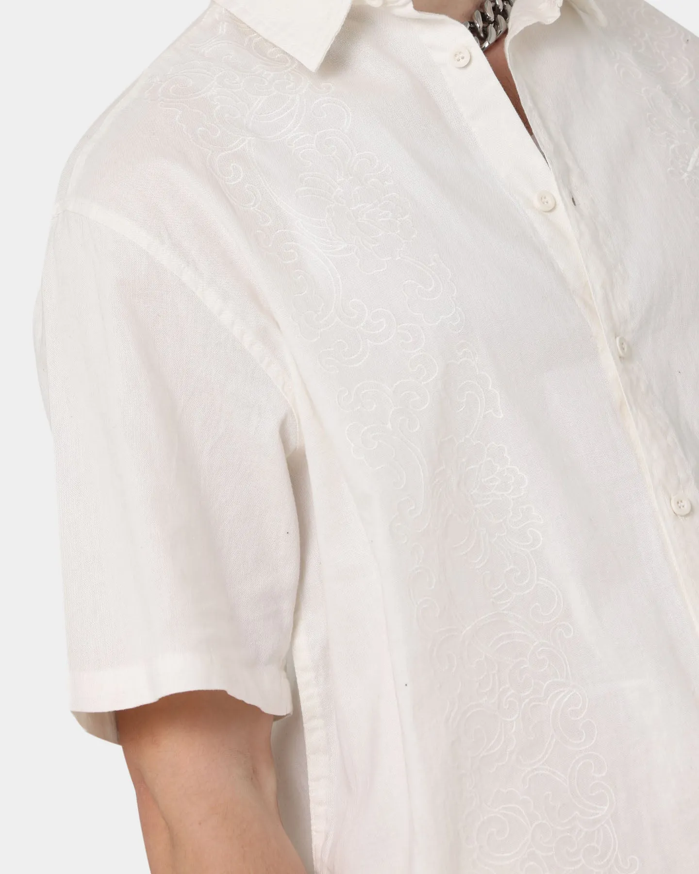Loiter Utopia Lined Blend Button Up Ecru