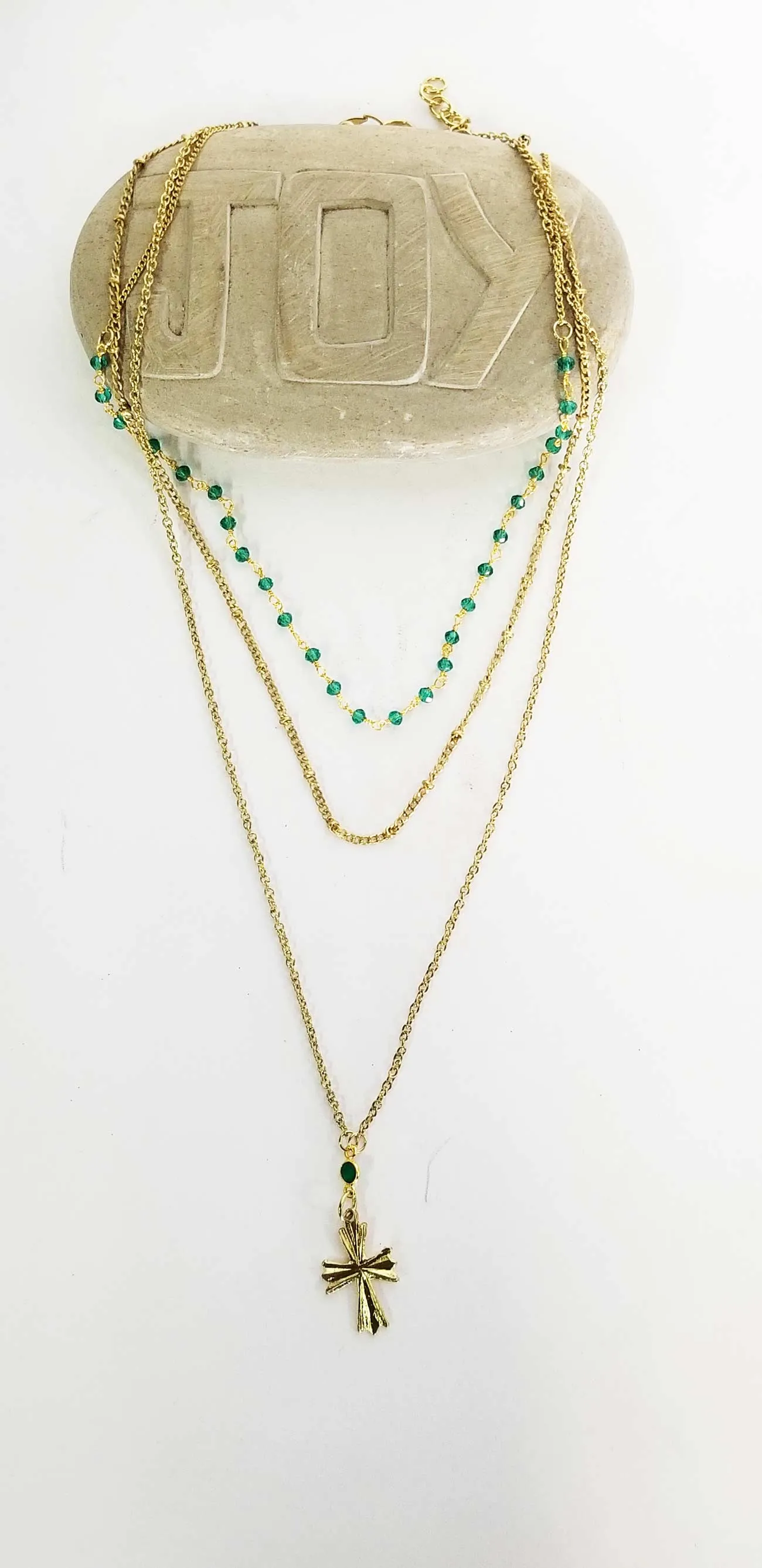 Necklace Three Layers Cross