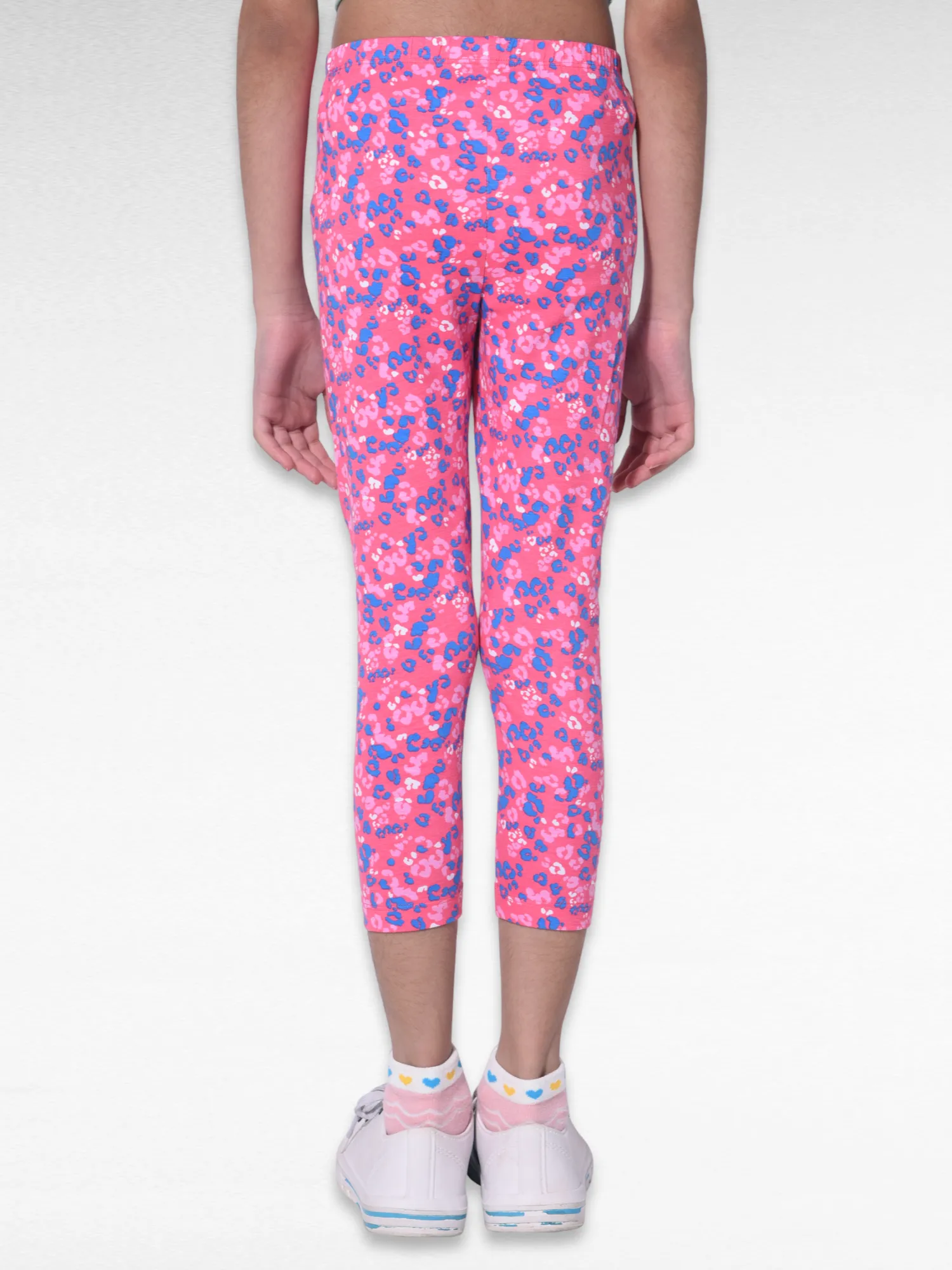 Pink Flower Girls printed leggings | Ankle Length