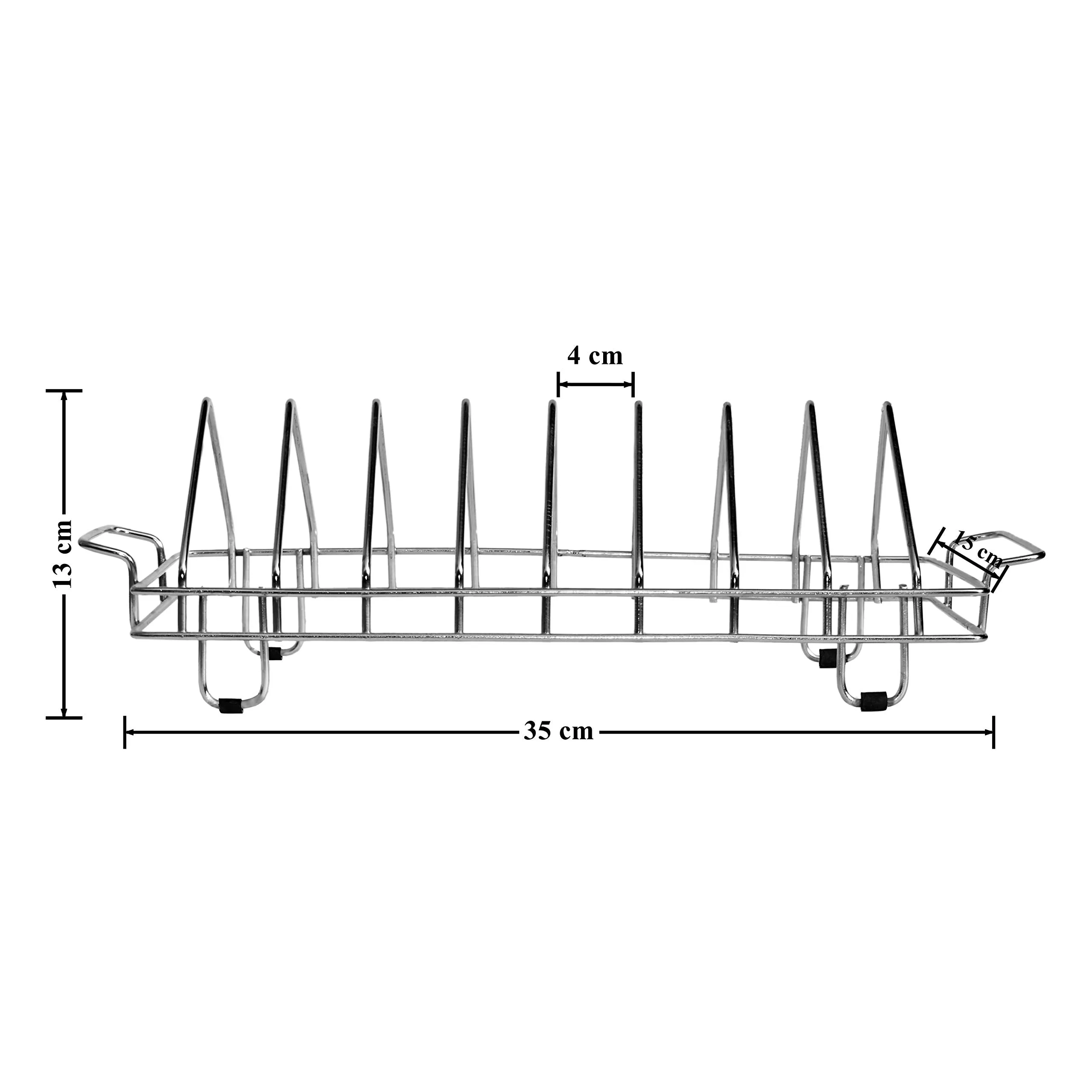 Plantex Plate Stand|Dish Stand Kitchen|Plate Rack for Kitchen|thali Organiser for Kitchen|Kitchen Plate Stand|Steel Plate Rack for Kitchen|Plate Organiser - (Chrome)