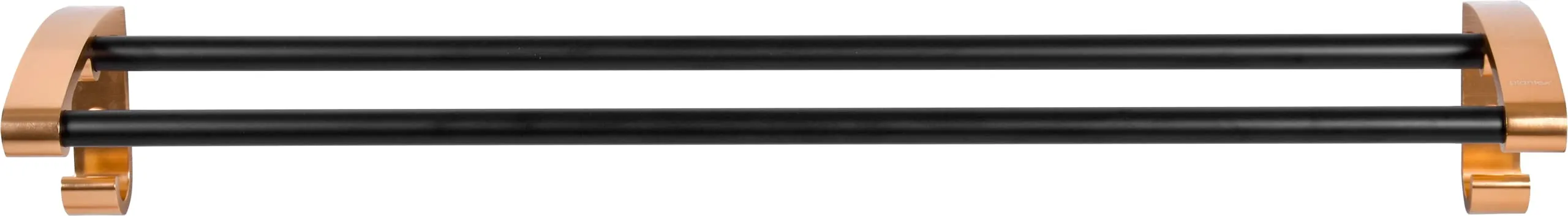 Plantex Space Aluminum Towel Rod/Bar/Holder/Hanger/Stand with Side Hooks for Bathroom - Kitchen Accessories (24 Inch-Gold & Black)