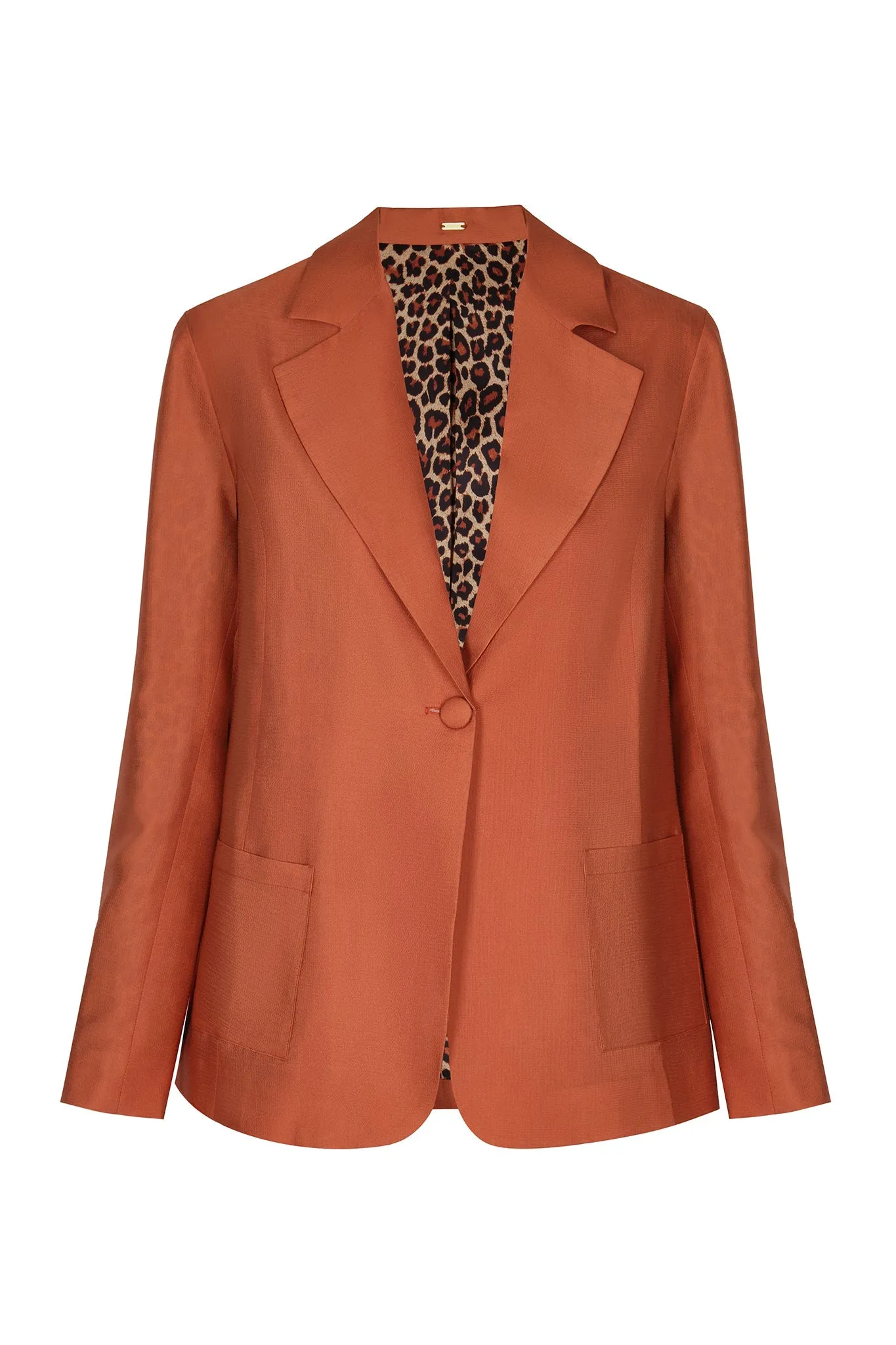 Santo Toms Martellato Silk Blazer in Terra