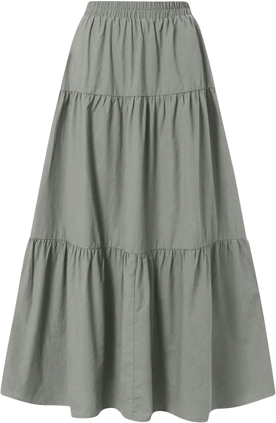 Summer Maxi Skirts for Women 2025 Tiered A Line Pleated Drawstring Long Skirt Boho Flowy Casual Vacation Skirts