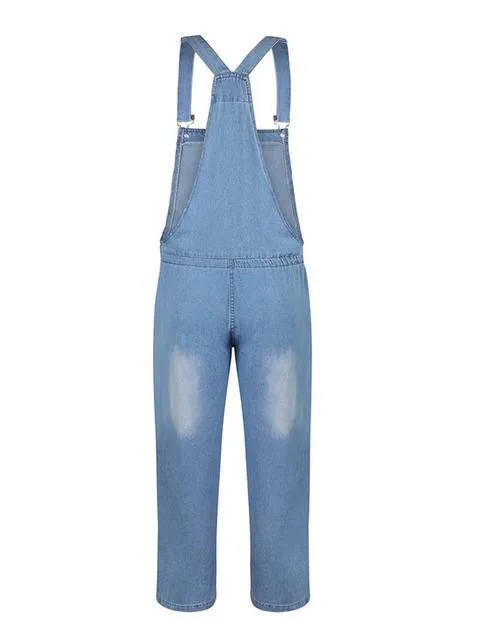 Vintage Drawstring Denim Jumpsuit