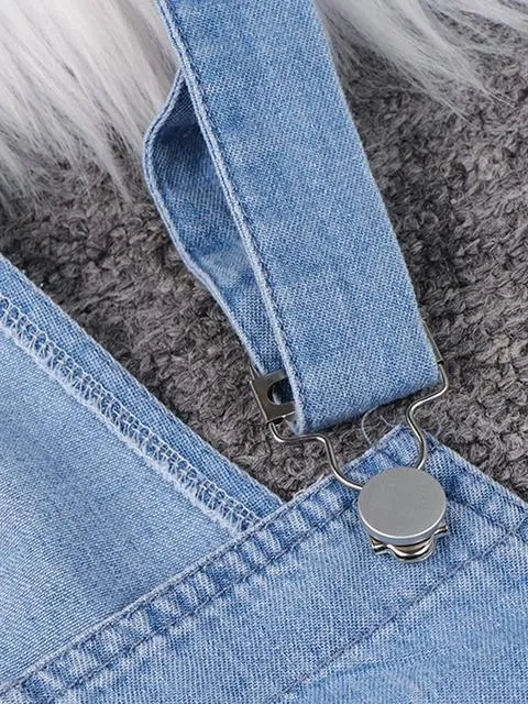 Vintage Drawstring Denim Jumpsuit