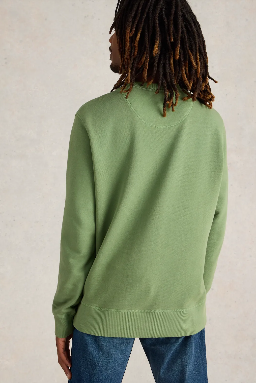 White Stuff Crew Neck Sweat in Mid Green